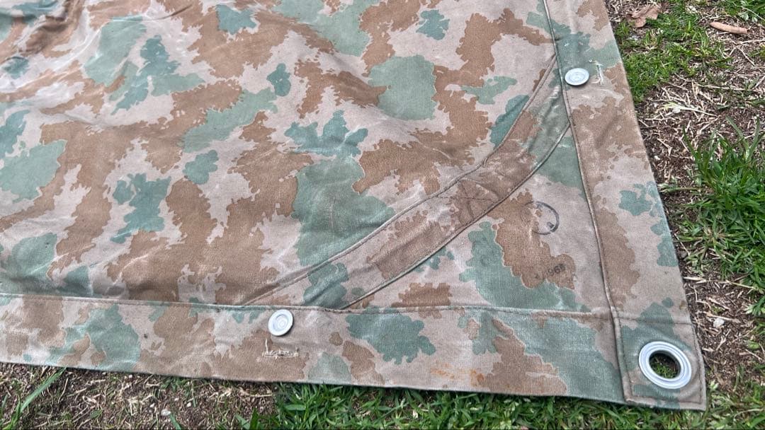 旧東ドイツ人民軍ポンチョテントタープ ブルメンターン フローラルカモ 軍幕