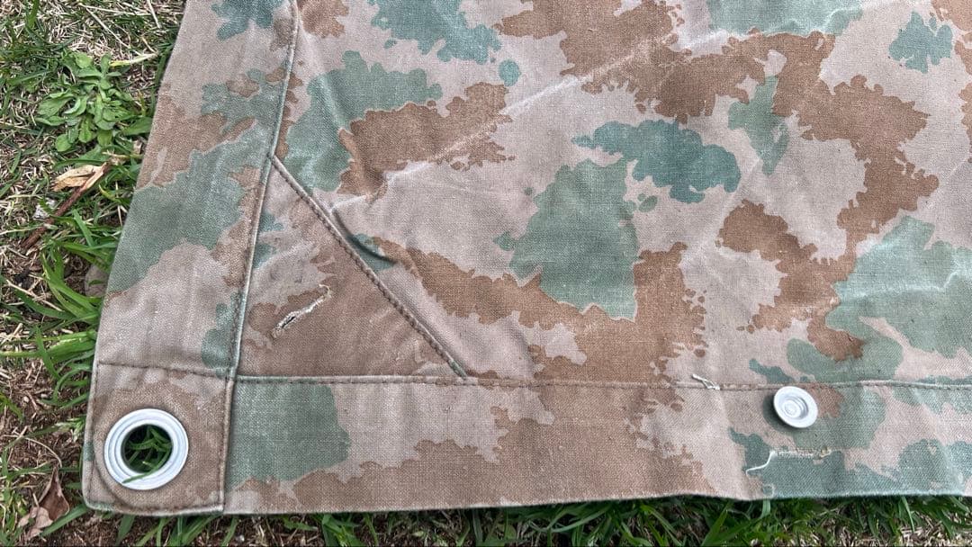 旧東ドイツ人民軍ポンチョテントタープ ブルメンターン フローラルカモ 軍幕