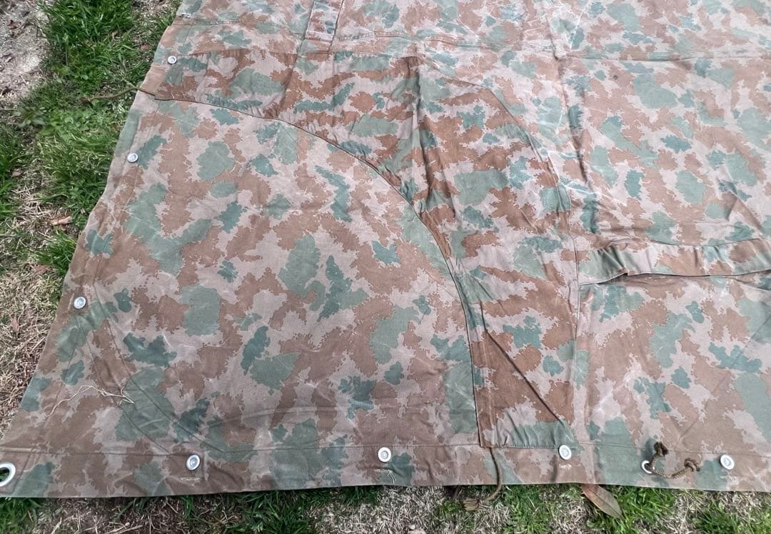 旧東ドイツ人民軍ポンチョテントタープ ブルメンターン フローラルカモ 軍幕