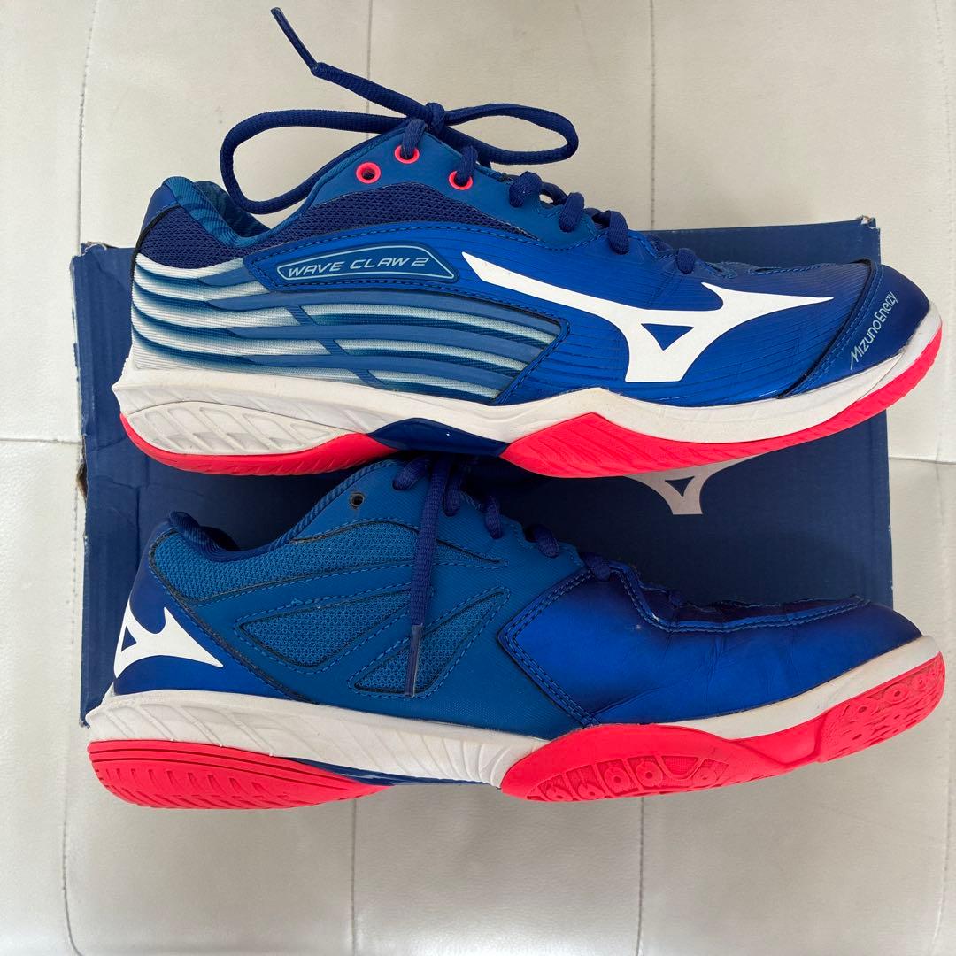《美品》ミズノWAVE CLAW2 3E バドミントン靴　25