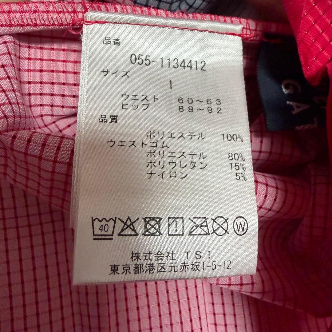 【サイズ1】美品　PEARLY GATES プリーツスカート ビッグロゴ
