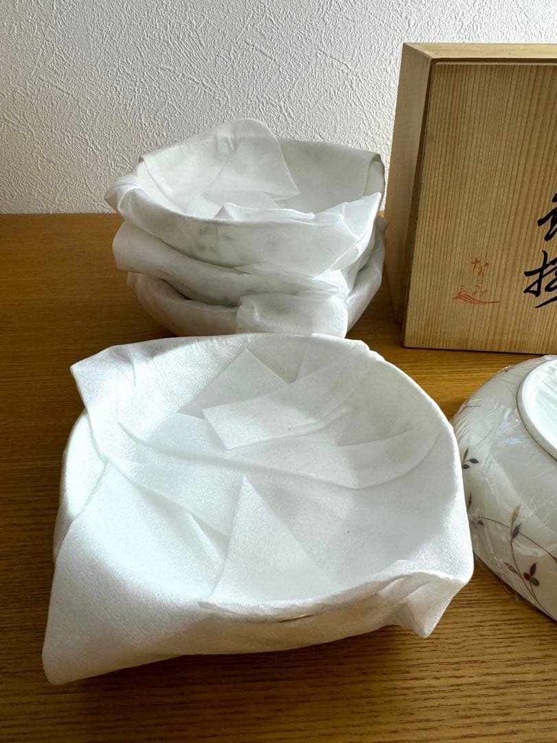 393 鳴海　なるみ　中鉢揃　5枚組　未使用品　共箱