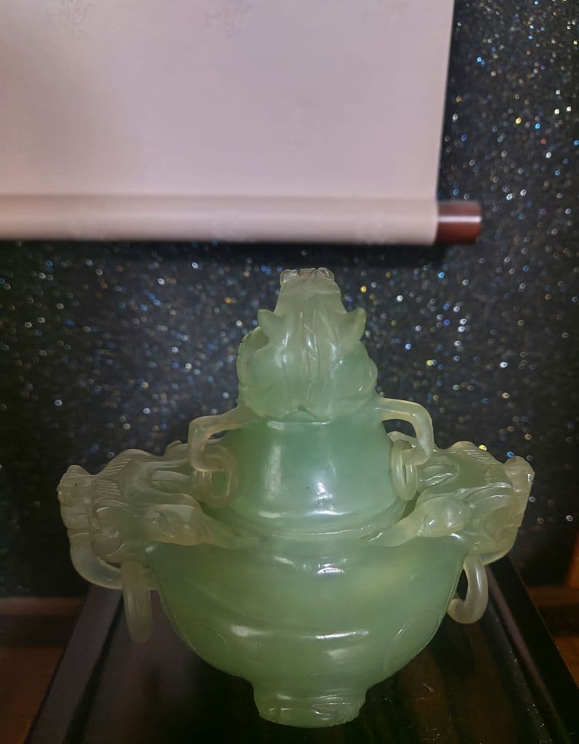 骨董品　中国香炉　翡翠
