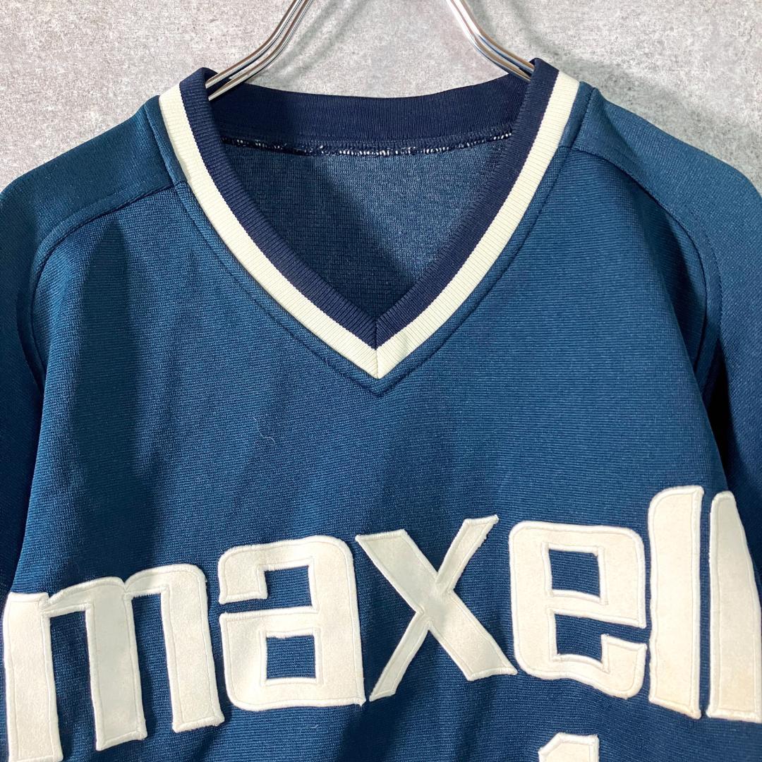 デサント 80、90s maxell ユニフォーム　社会人野球　ネイビー