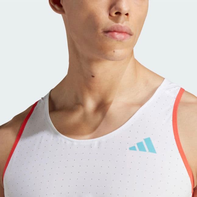 ■adidas ADIZERO シングレット 白S ランニング タンクトップ■