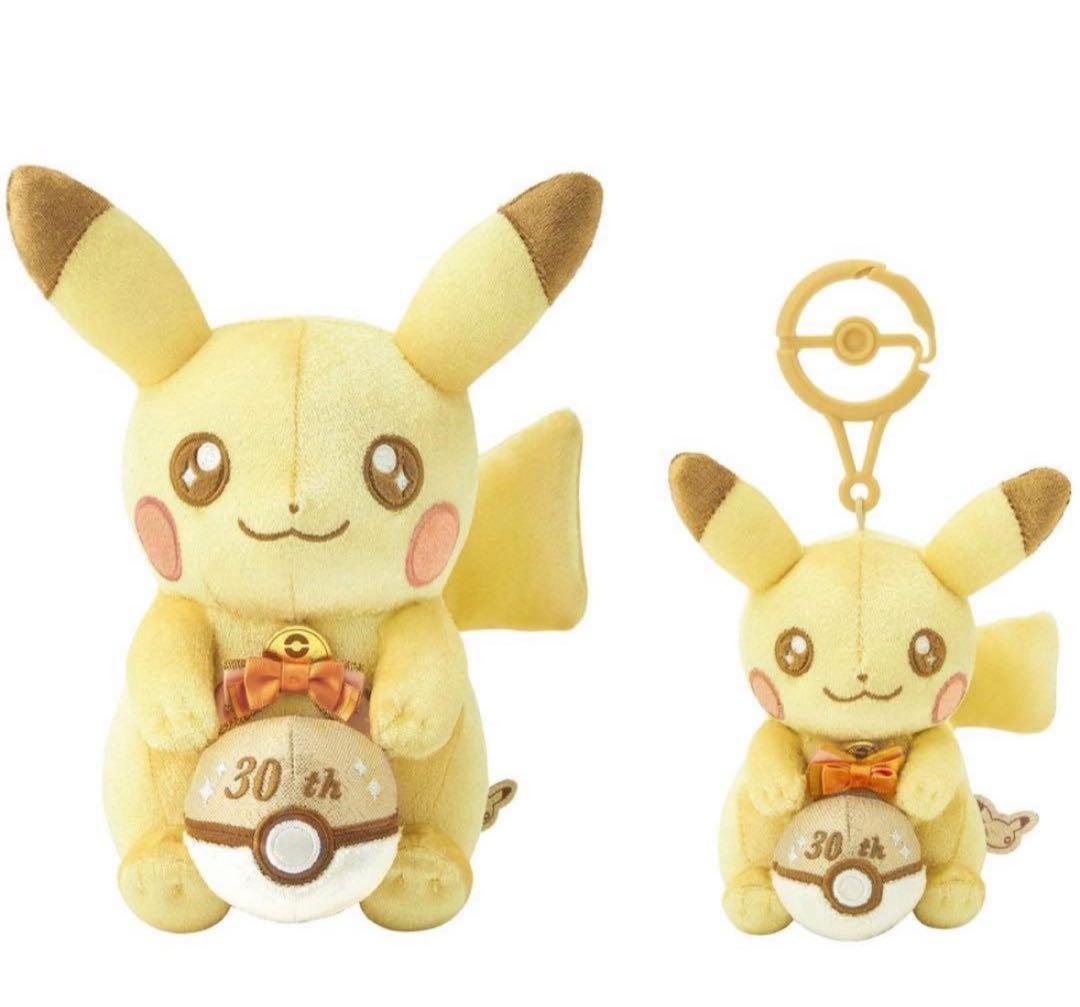 2個セット ピカピカ！ピカチュウ 30周年記念 ぬいぐるみ＆マスコット