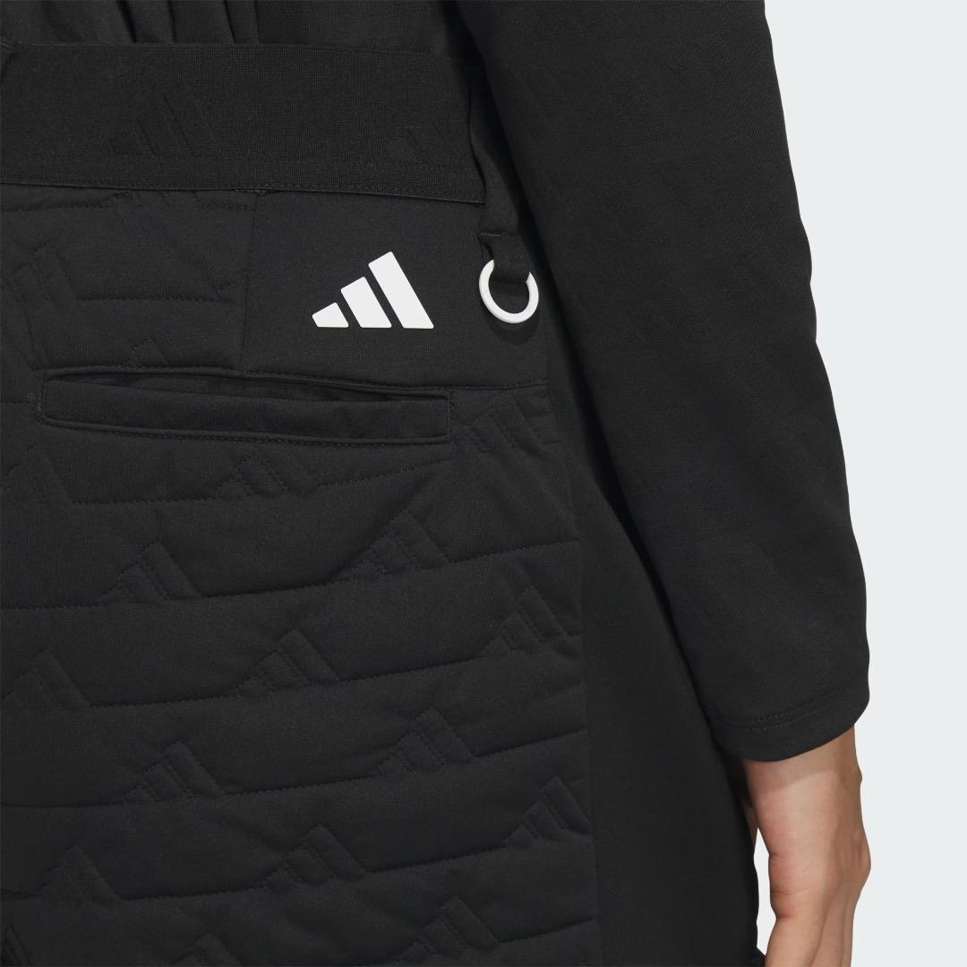 【S】秋冬 定価34,100円 アディダス ゴルフ 中綿 キルト セットアップ黒