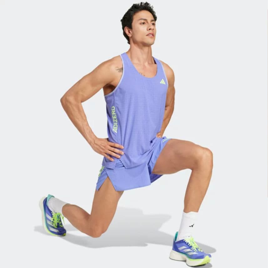 ■新品 adidas ADIZERO シングレット 紫M タンクトップ■