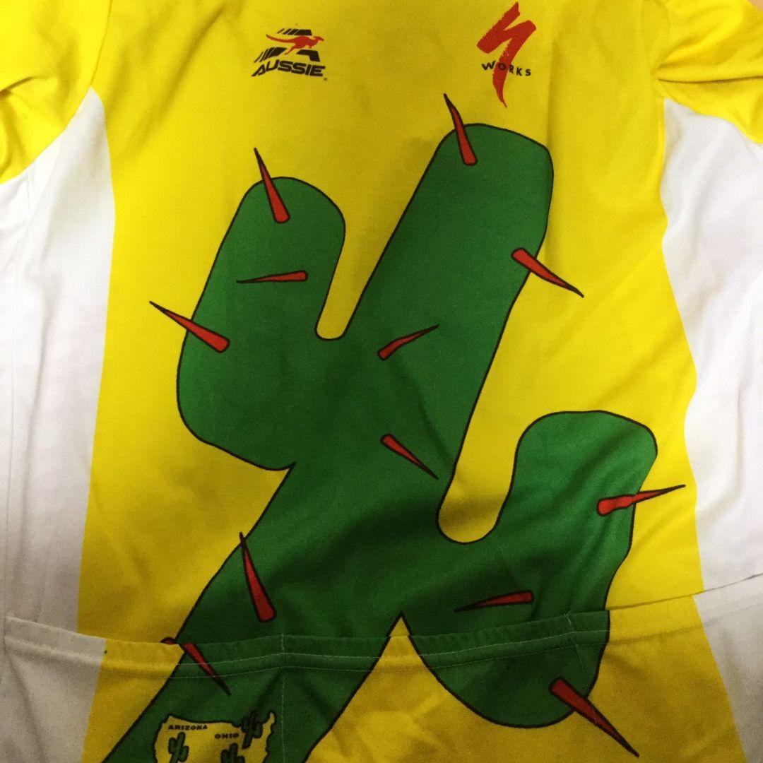 AUSSIE オージー サイクルウェア サイクルジャージ サボテン 黄色 イエロ