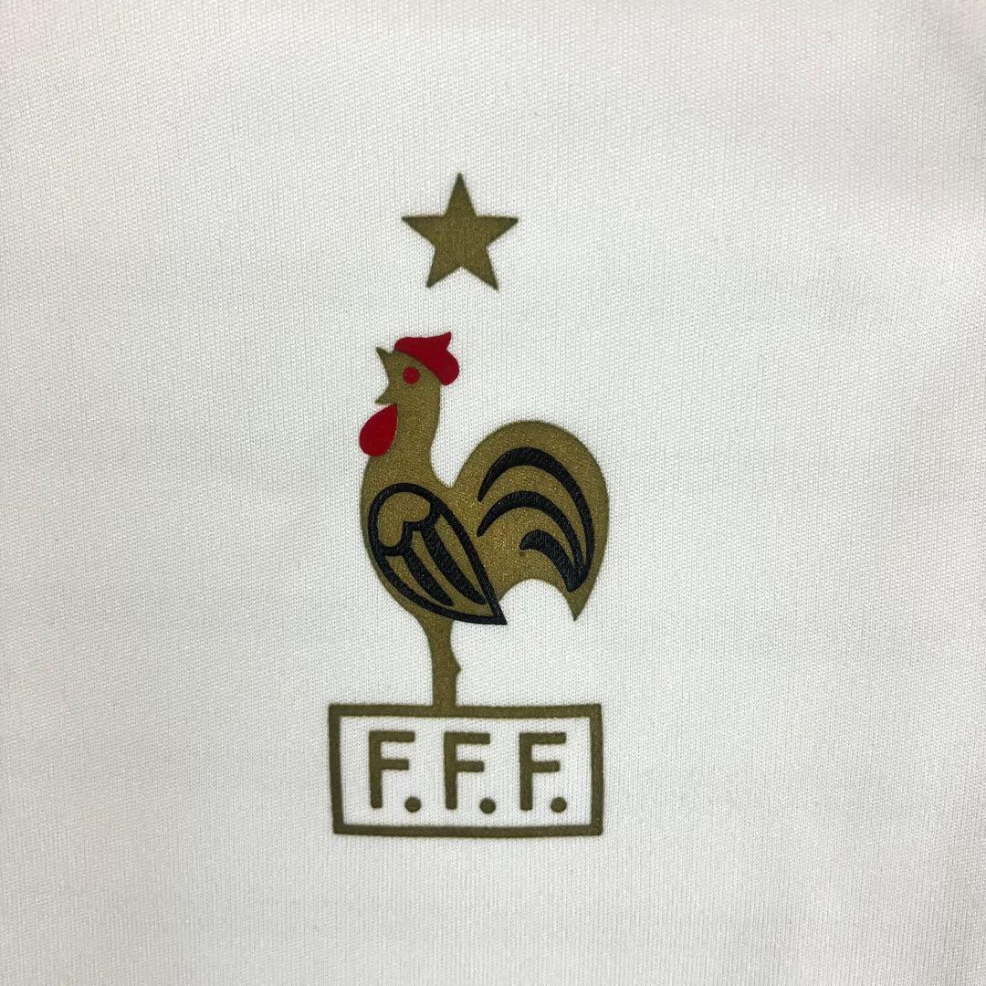 adidas サッカーフランス代表 トレーニングシャツ 古着 トリコロール ロゴ
