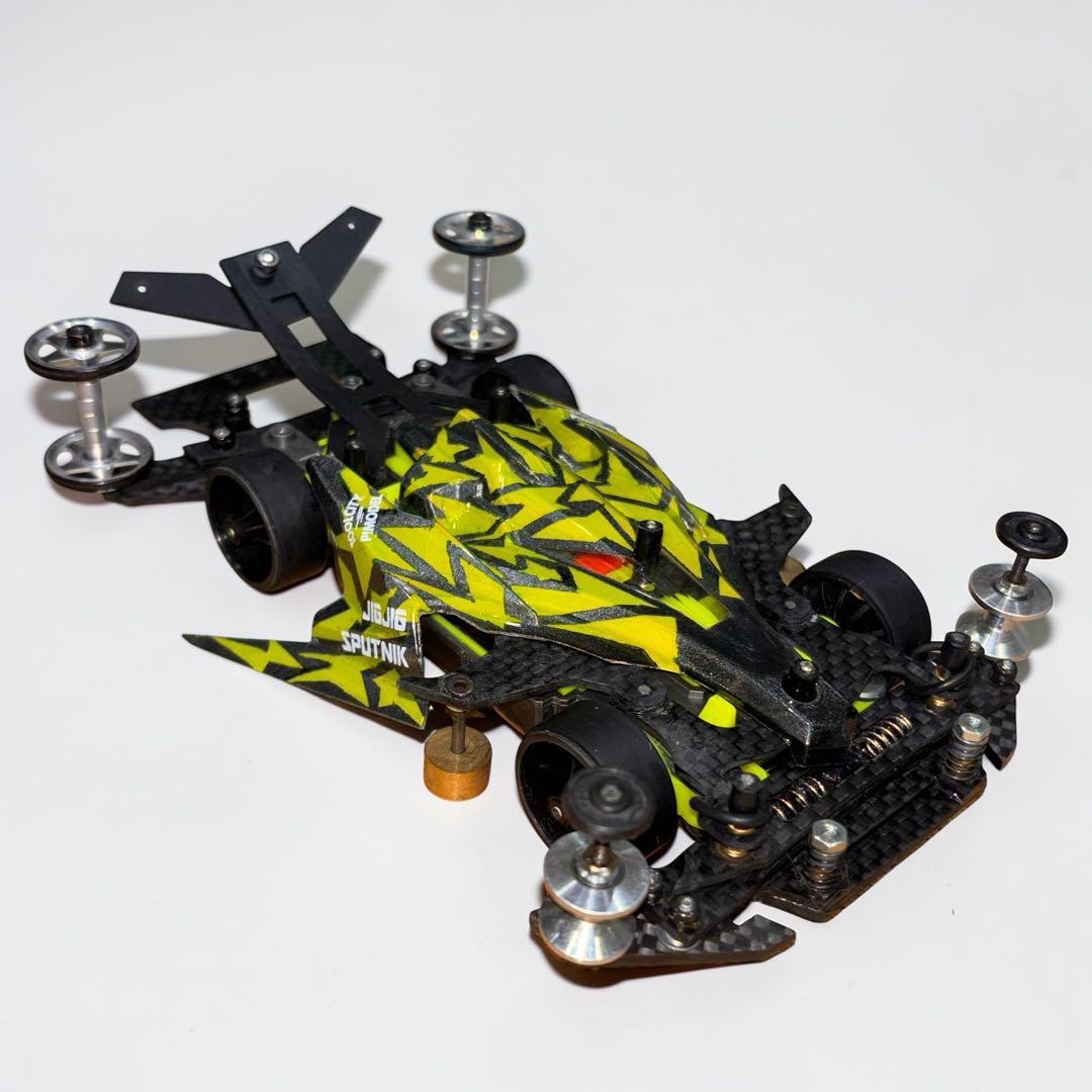 タミヤ ミニ四駆 MSフレキ 完成車 フルカーボン ATスラダン リアアンカー