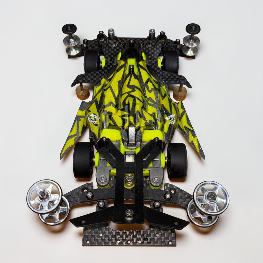 タミヤ ミニ四駆 MSフレキ 完成車 フルカーボン ATスラダン リアアンカー