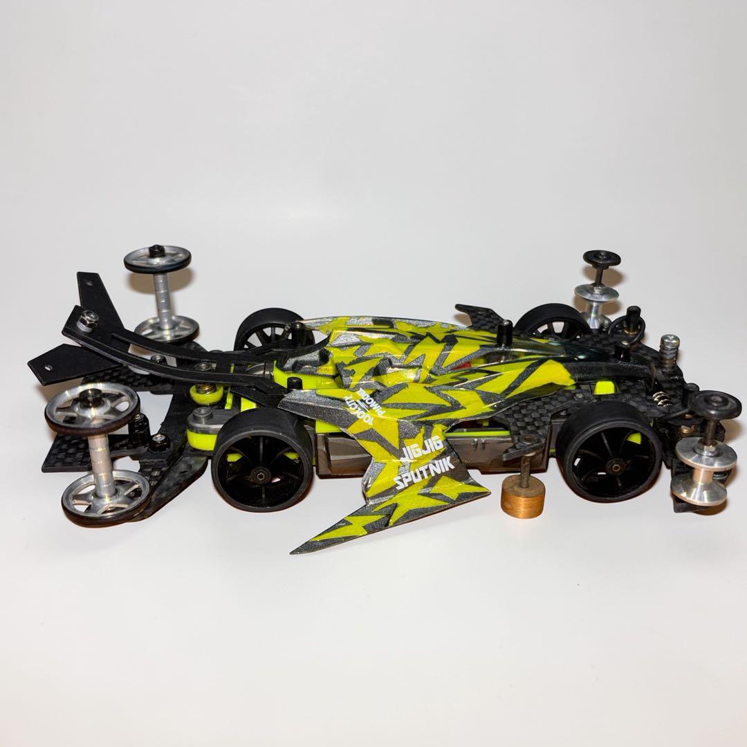 タミヤ ミニ四駆 MSフレキ 完成車 フルカーボン ATスラダン リアアンカー