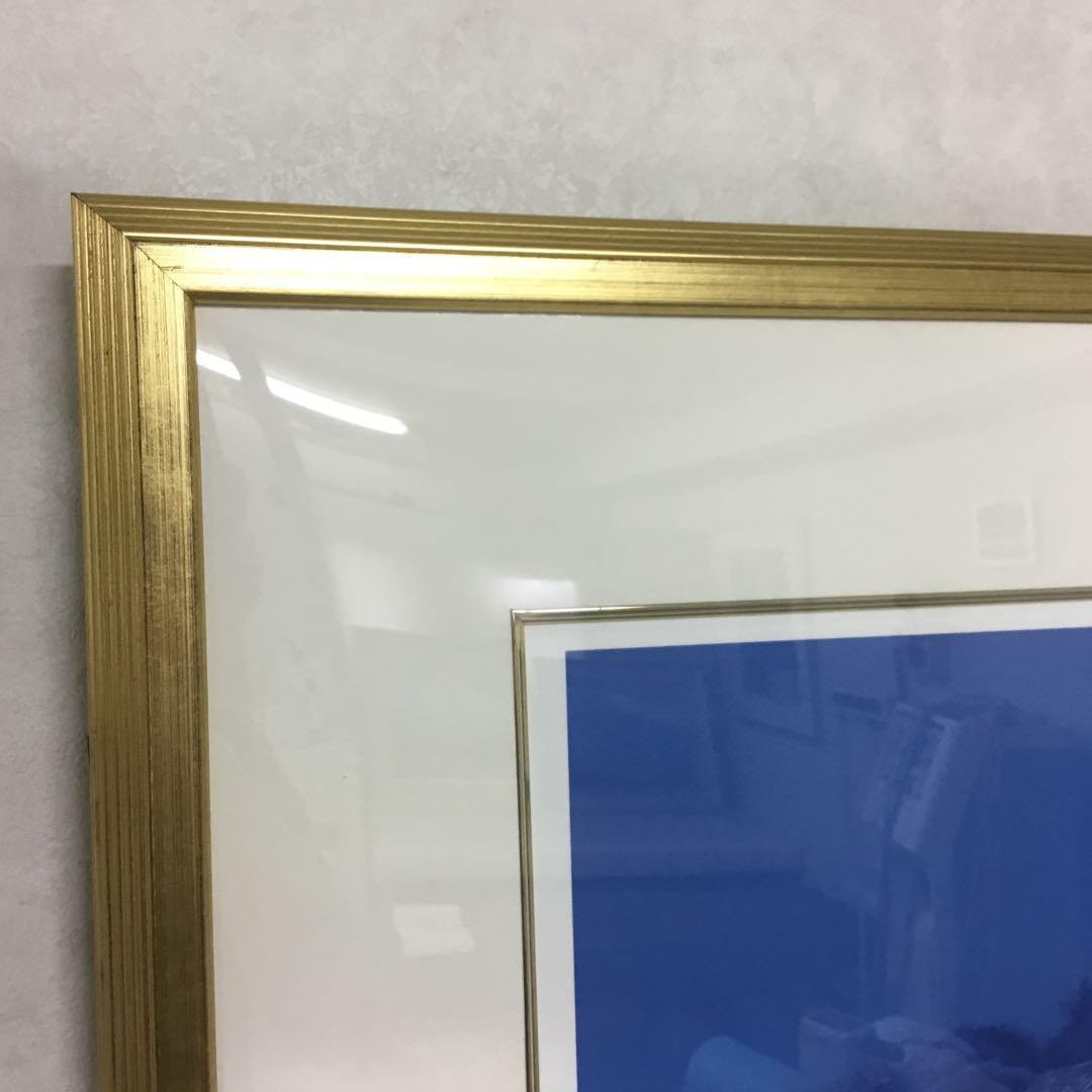 野村義照先生の版画です　風景画 青系