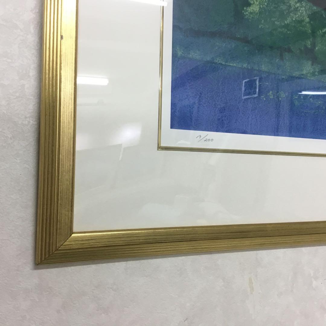 野村義照先生の版画です　風景画 青系