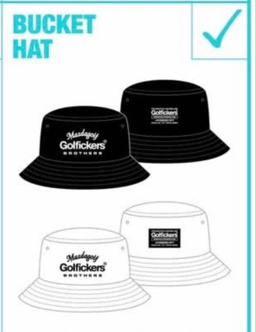 Golfickers ゴルフィッカーズ BUCKET HAT バケハ 帽子 黒