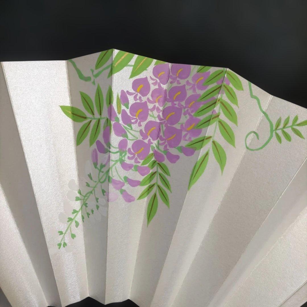 舞扇 (76) 新品未使用 美品 扇子 手描藤 約29cm 日舞 舞台 工芸品