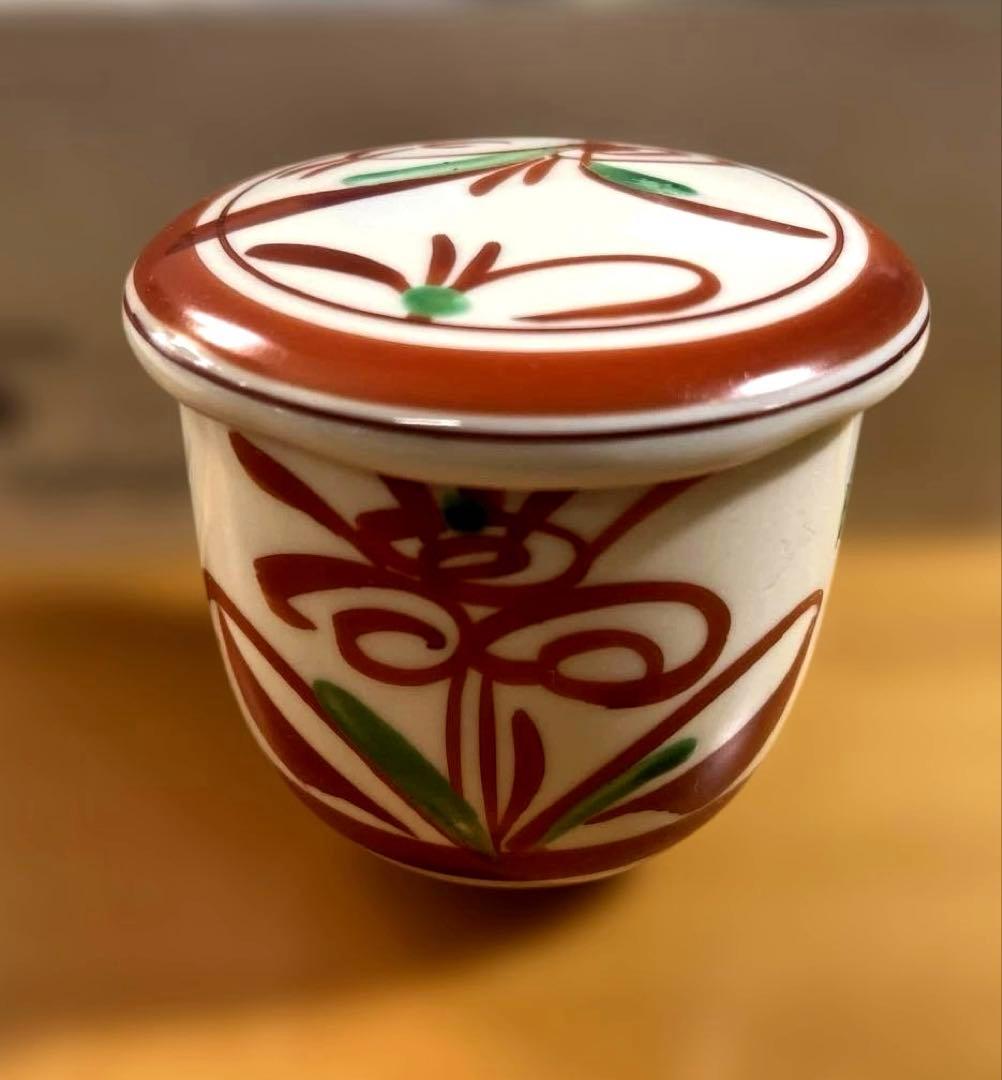 TACHIKICHI 赤絵花鳥 蓋付き茶碗