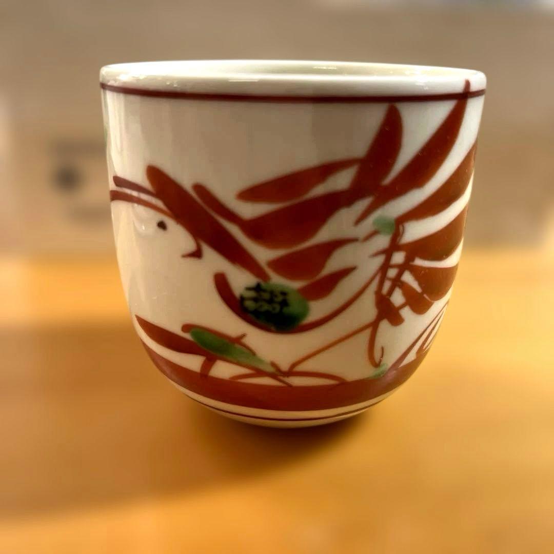 TACHIKICHI 赤絵花鳥 蓋付き茶碗
