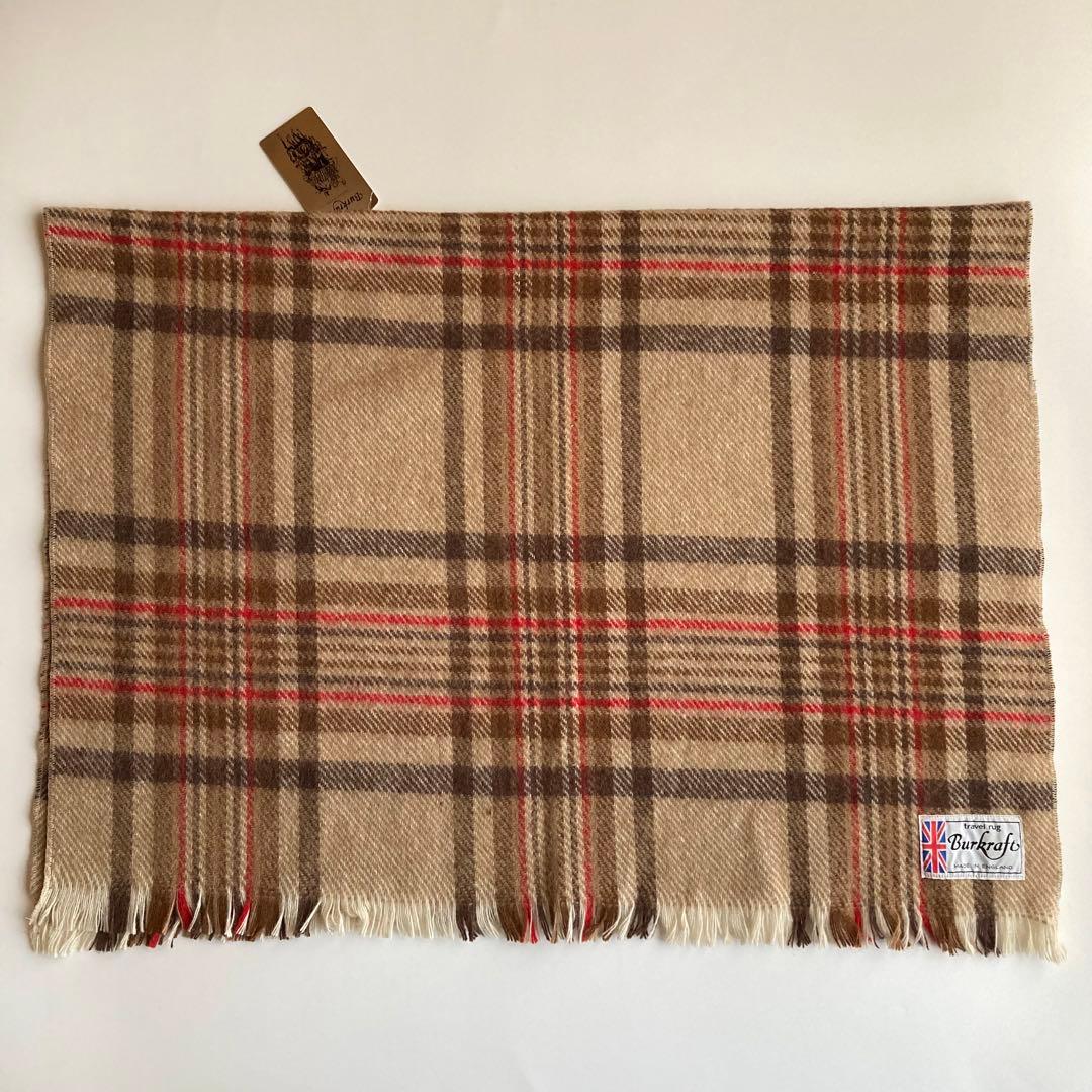 ◯vintage 英国製 ウール ブランケット 未使用