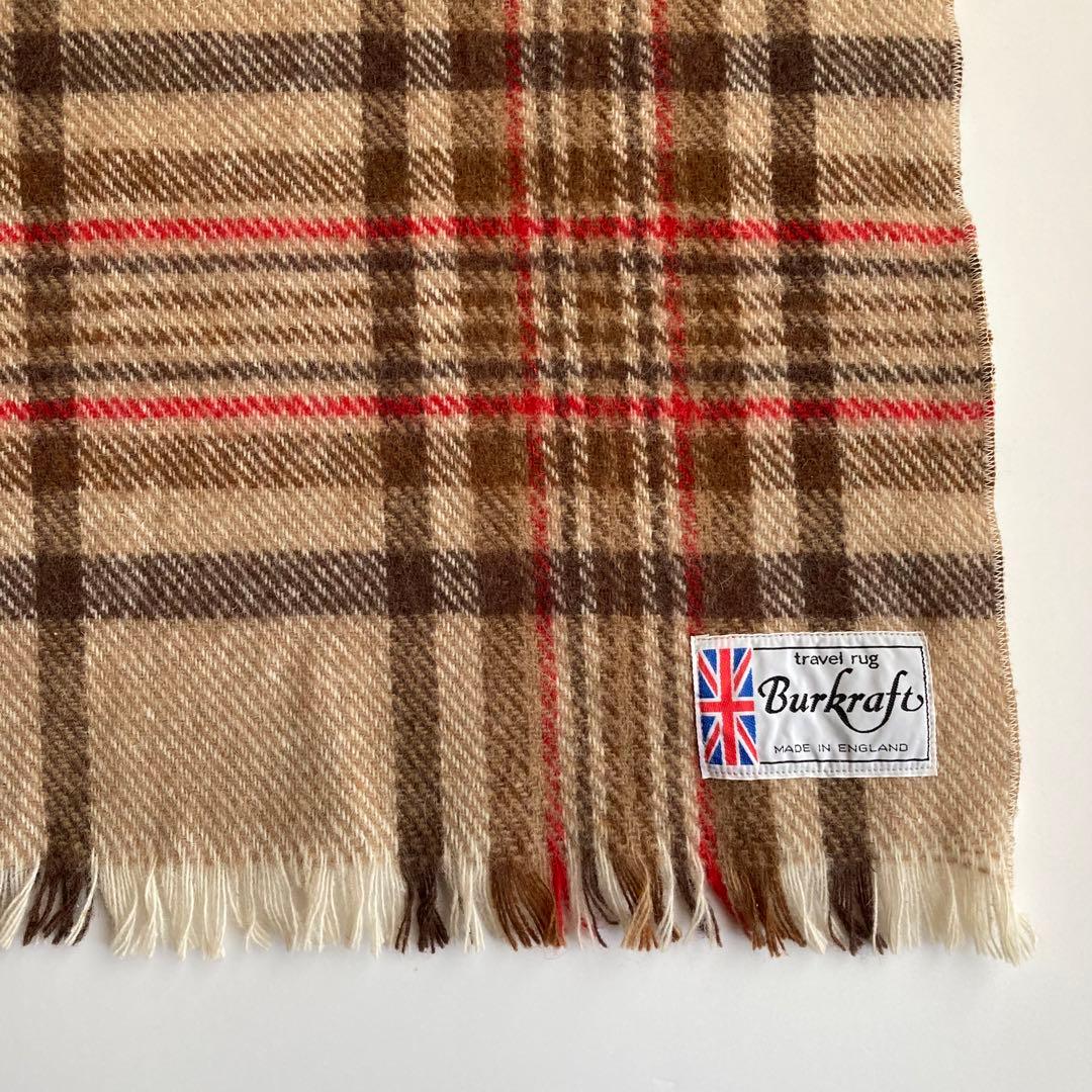 ◯vintage 英国製 ウール ブランケット 未使用