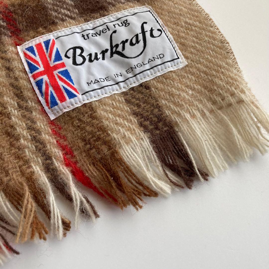 ◯vintage 英国製 ウール ブランケット 未使用