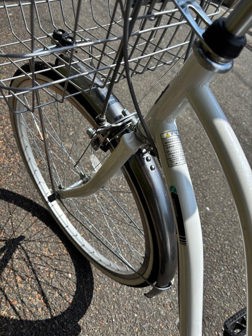 【お引取のみ】 Asahiアサヒ自転車 ホワイト シティサイクル 前カゴ付き
