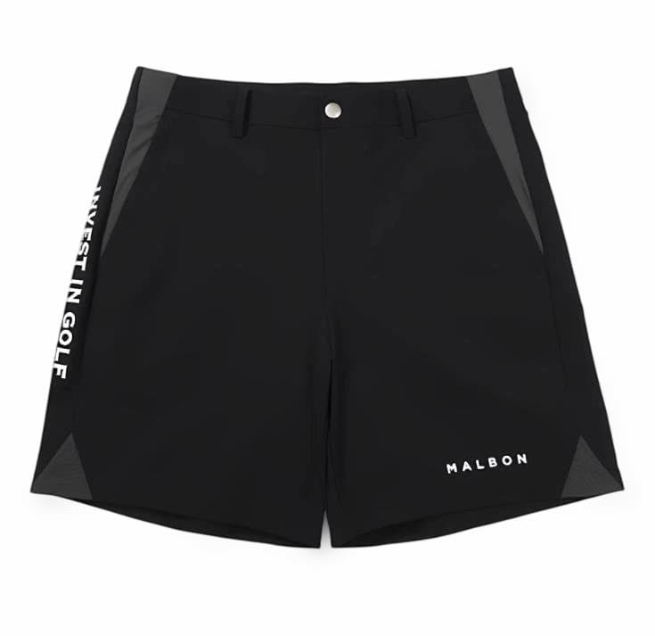 Malbon 韓国ゴルフウェア メンズ ハーフジップTシャツ＋ショートパンツ