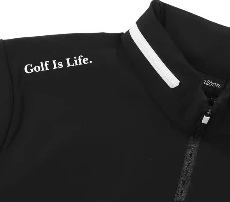 Malbon 韓国ゴルフウェア メンズ ハーフジップTシャツ＋ショートパンツ