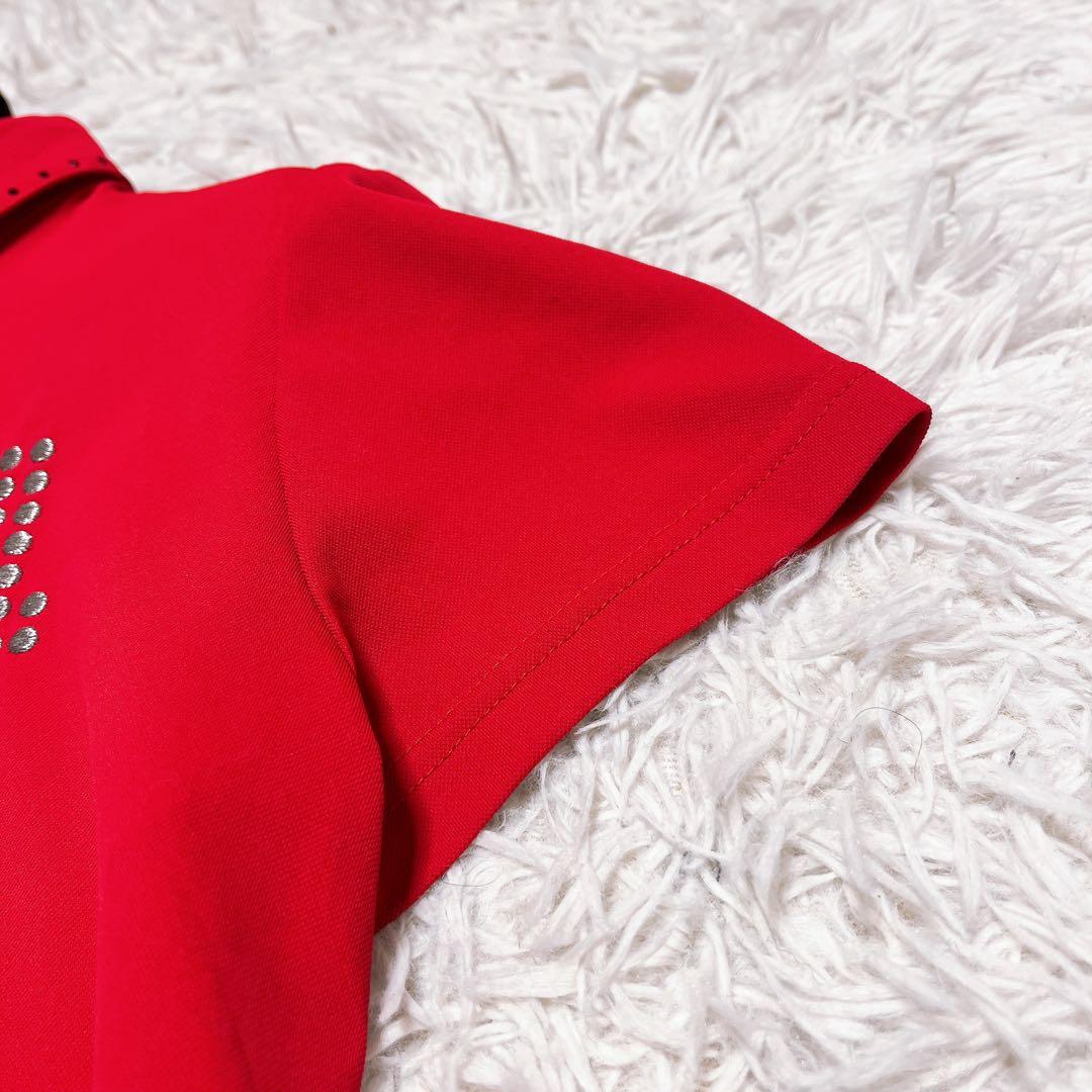 LANVIN SPORT 半袖 ワンピース レッド 赤 ゴルフ ウエア 40