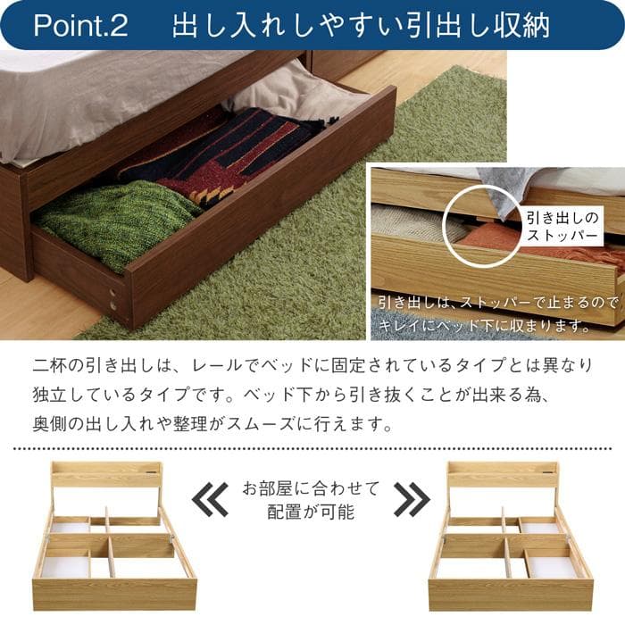 【R】セミダブル　マットレスなし【収納あり】 送料込み！【ダークグレー】