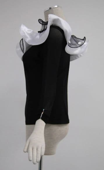 新品　社交ダンス　フリル　 トップス　ブラック M