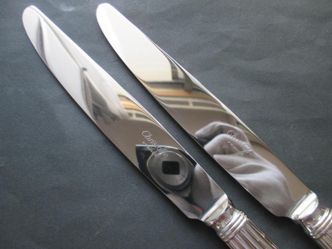 極美品☆仏蘭西高級銀器☆クリストフルシルバー　テーブルナイフ２本　アリア
