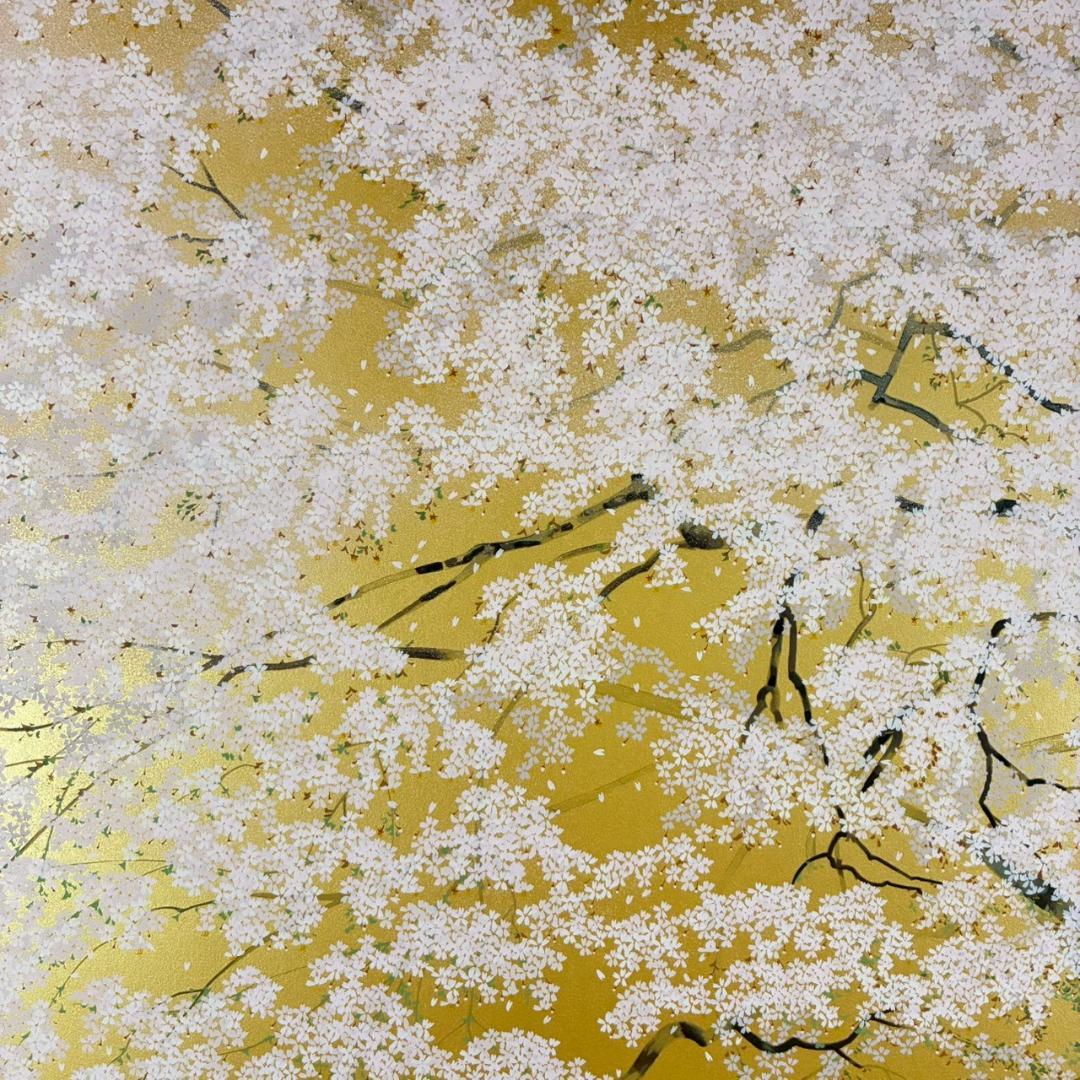 美品 中島千波「一心行の櫻」シルクスクリーン 大作 直筆サイン・落款有 名画
