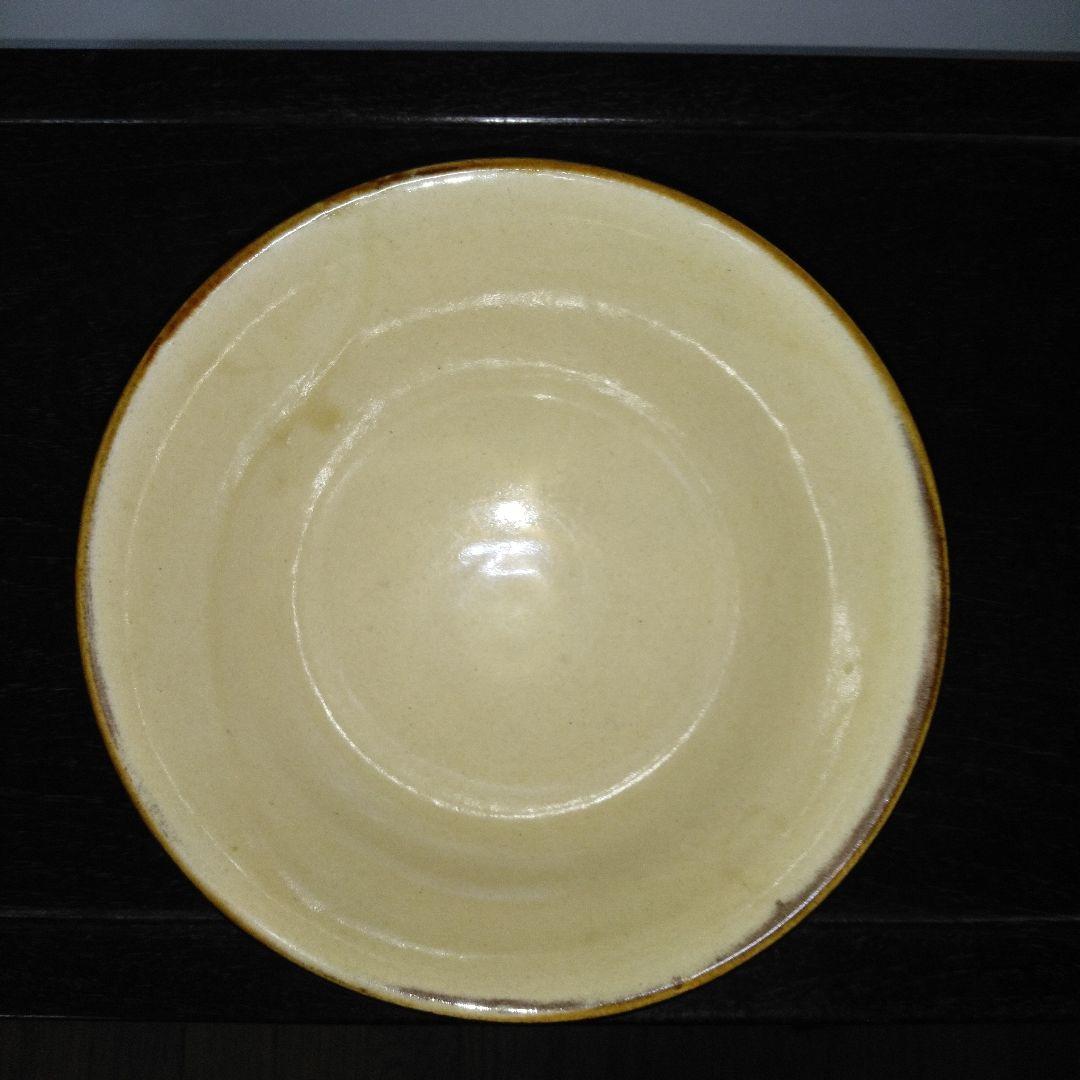 NO680 やちむん　壺屋　赤絵　どんぶり　仁王窯　[仁]