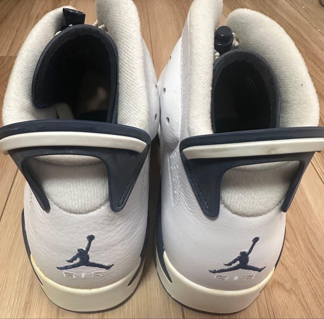 Air Jordan 6 ホワイト ネイビー ヴィンテージ加工 カスタム 未使用