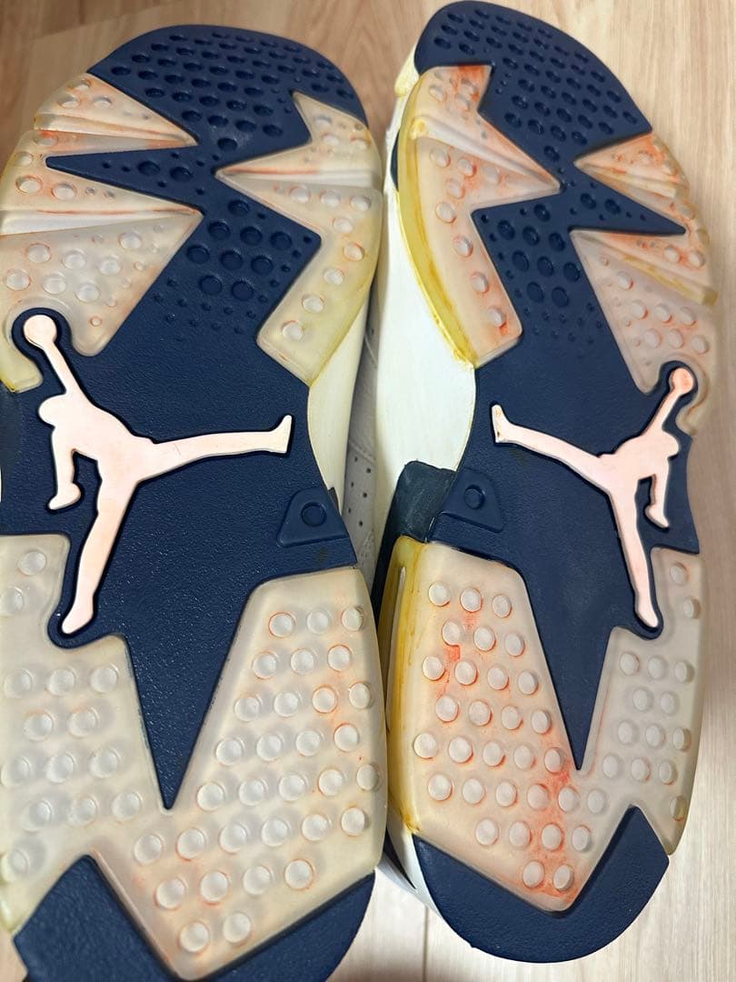 Air Jordan 6 ホワイト ネイビー ヴィンテージ加工 カスタム 未使用