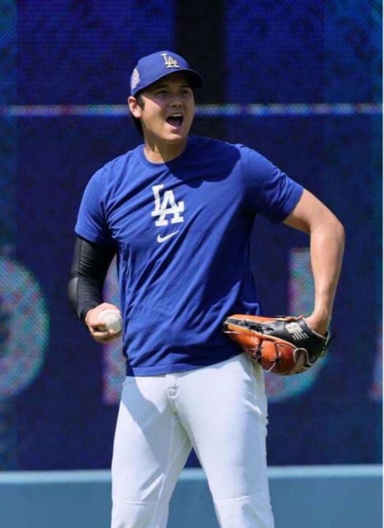大谷選手着用品 ドジャース 練習用シャツ MLB正規品 サイズM 新品タグ付