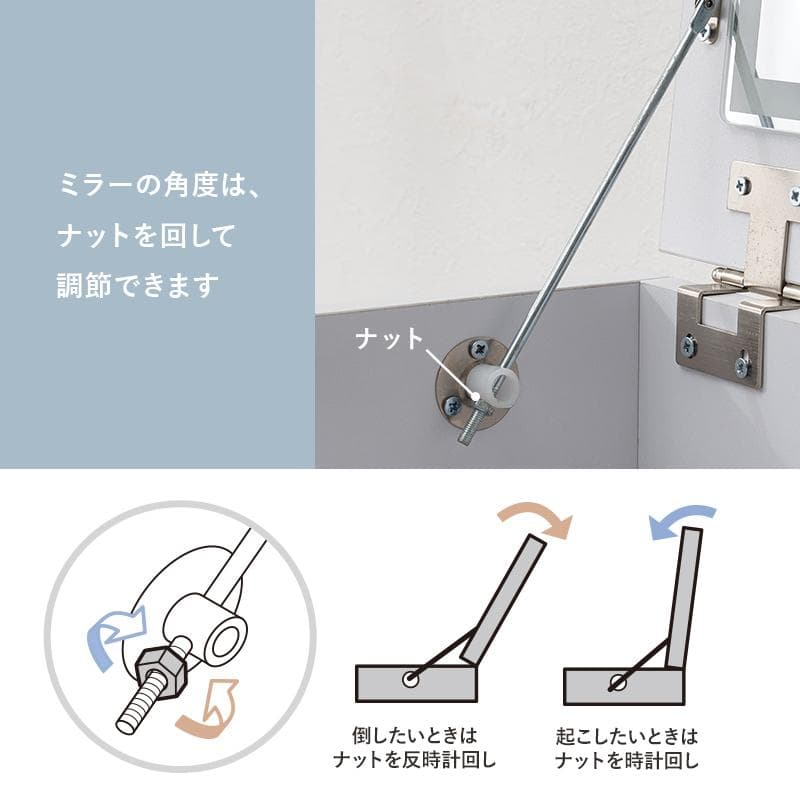 LEDライト付きデスクドレッサースツールセット [8062]
