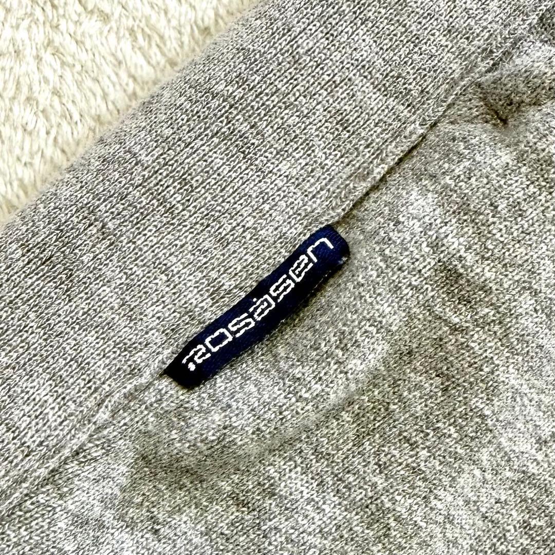 Rosasen 刺繍ロゴ 裏起毛 ウエストゴム スウェットジョガーパンツ L