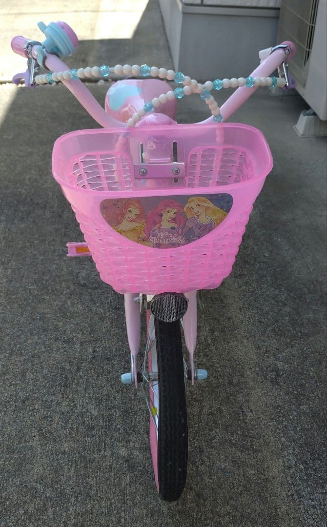 【引取限定】子供用自転車 ディズニープリンセスデザイン ピンク　室内保管