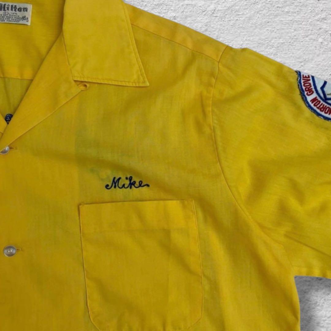 ヒルトンボーリングシャツ開襟70sUSA製チェーンステッチvintage古着
