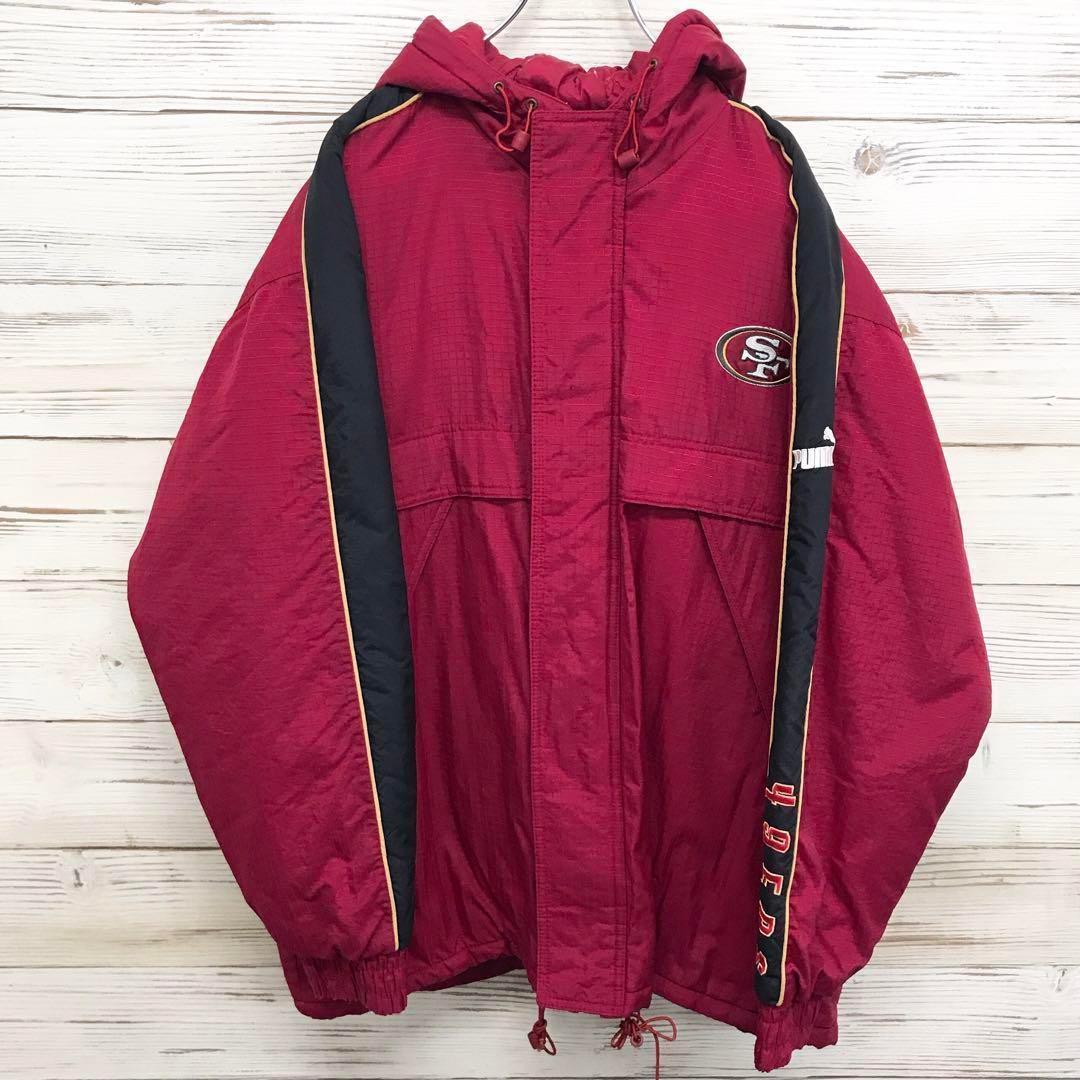 プーマ PUMA NFL☆ジャケット L エンジ色