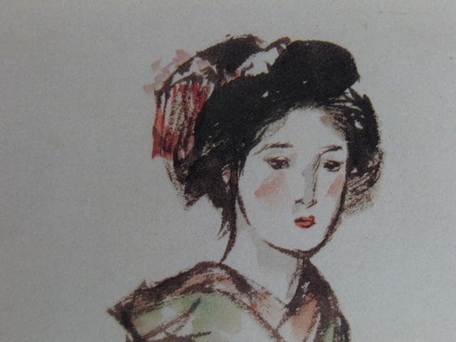 竹久夢二、【素描】、希少な大判額装用画集より、状態良好、新品額装付
