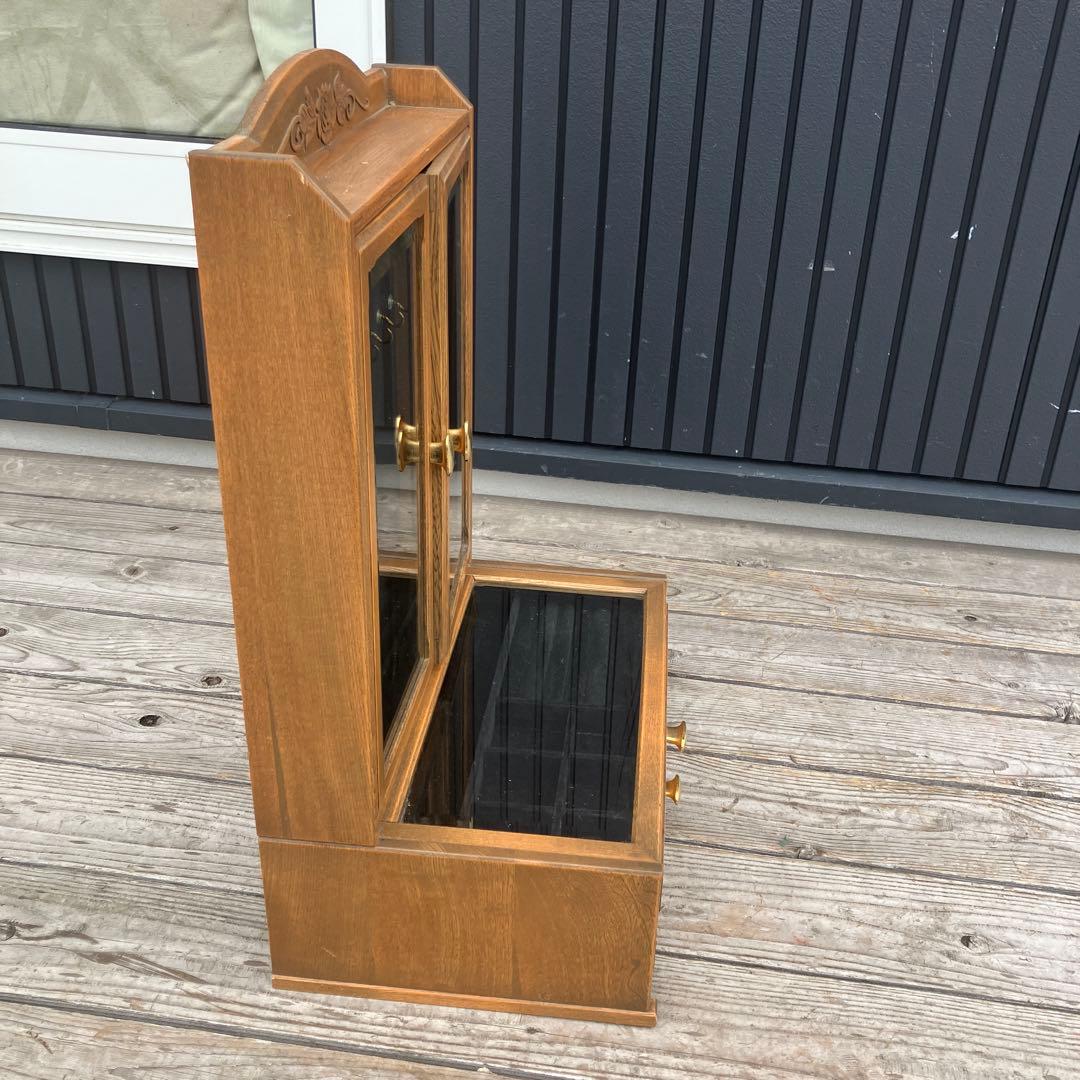 昭和レトロ 木製ガラスケース アクセサリーケース 飾り棚 コレクションラック