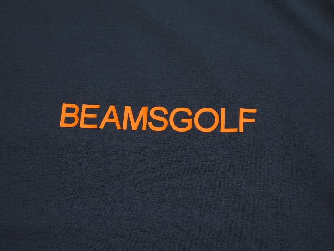 BEAMS GOLFビームスゴルフ ラグラン切り替えモックネックシャツNAVY