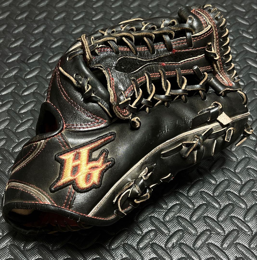 日本製 ハイゴールド 硬式 外野手用 グローブ 和牛ステアレザー 心極