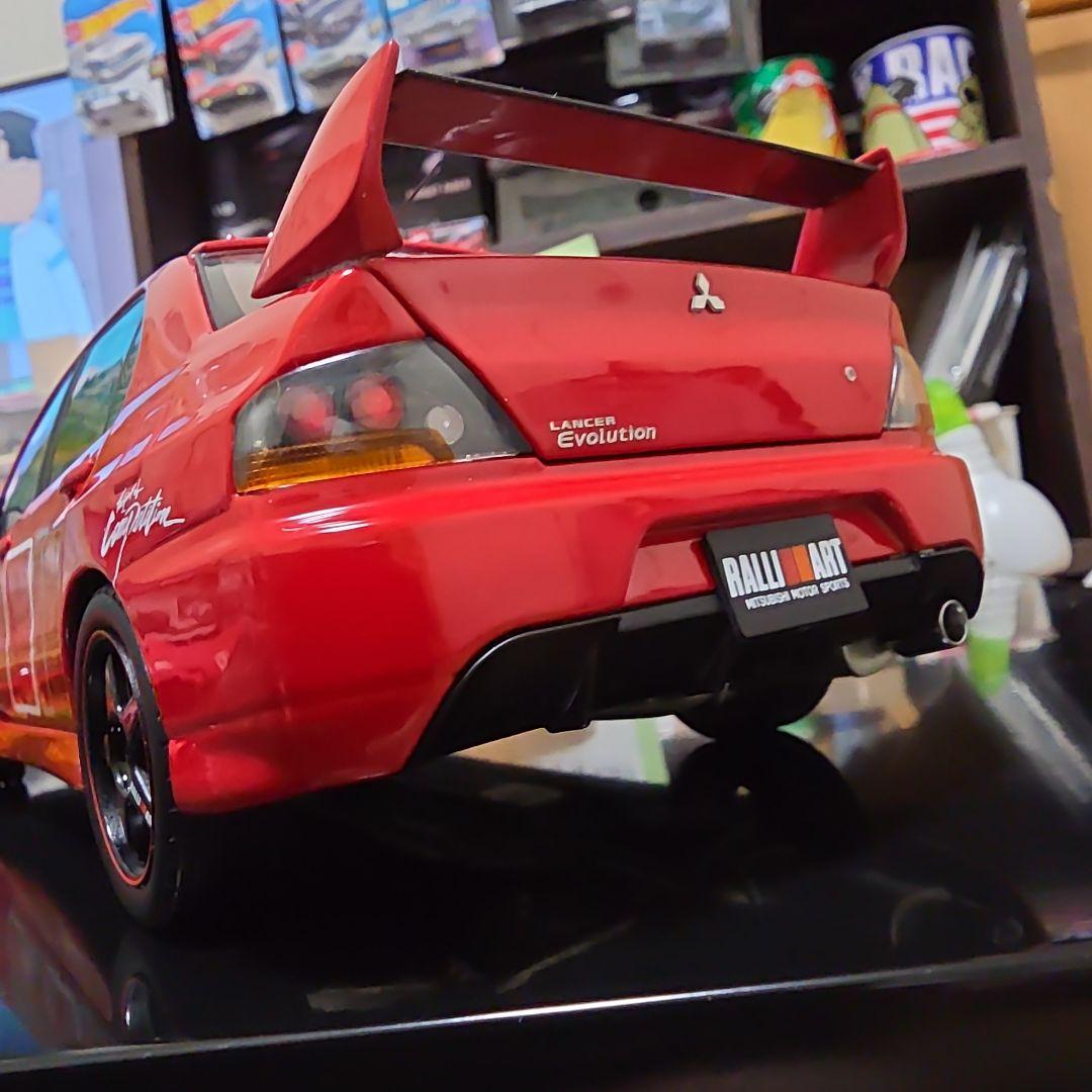 1/18スーパーA京商ランサーエボ9ラリーアートリアスポイラー修理車