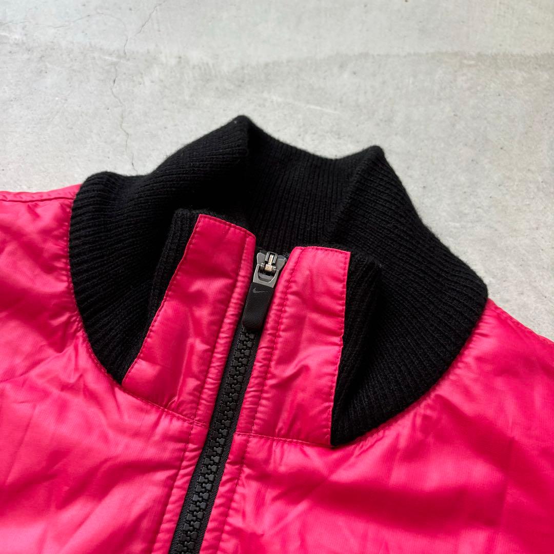 【極美品】NIKE GOLF 中綿ナイロン 袖ウールニット ジップジャケット L