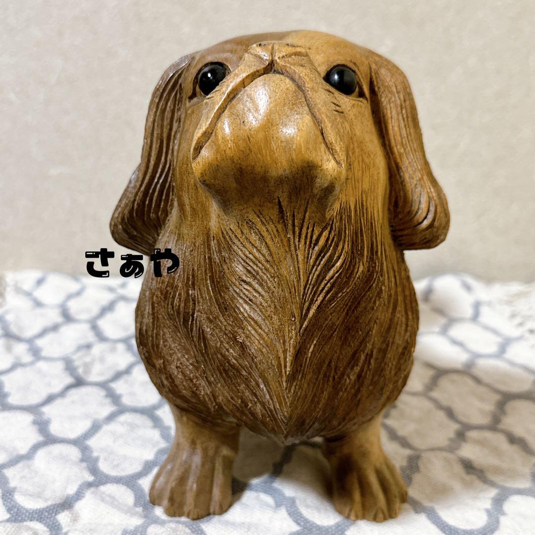 木彫動物⑅犬(チン)⑅インドネシア